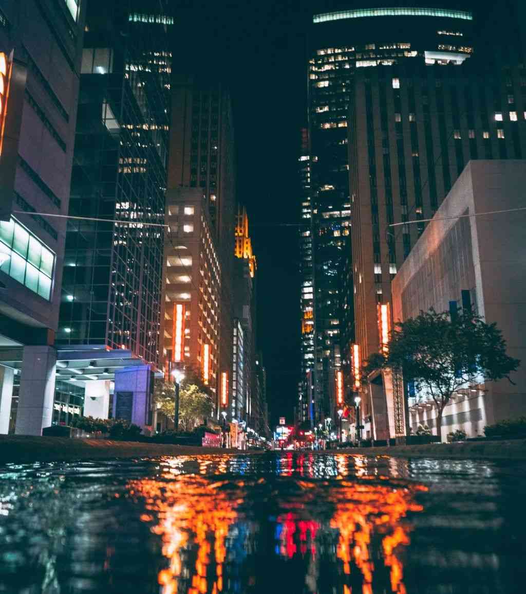 downtown Houston, Texas, but with lots of water